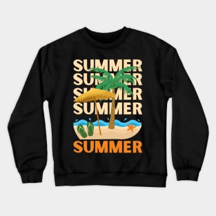 Hello summer Beach summertime Adventure travel lover palm tree sun Crewneck Sweatshirt